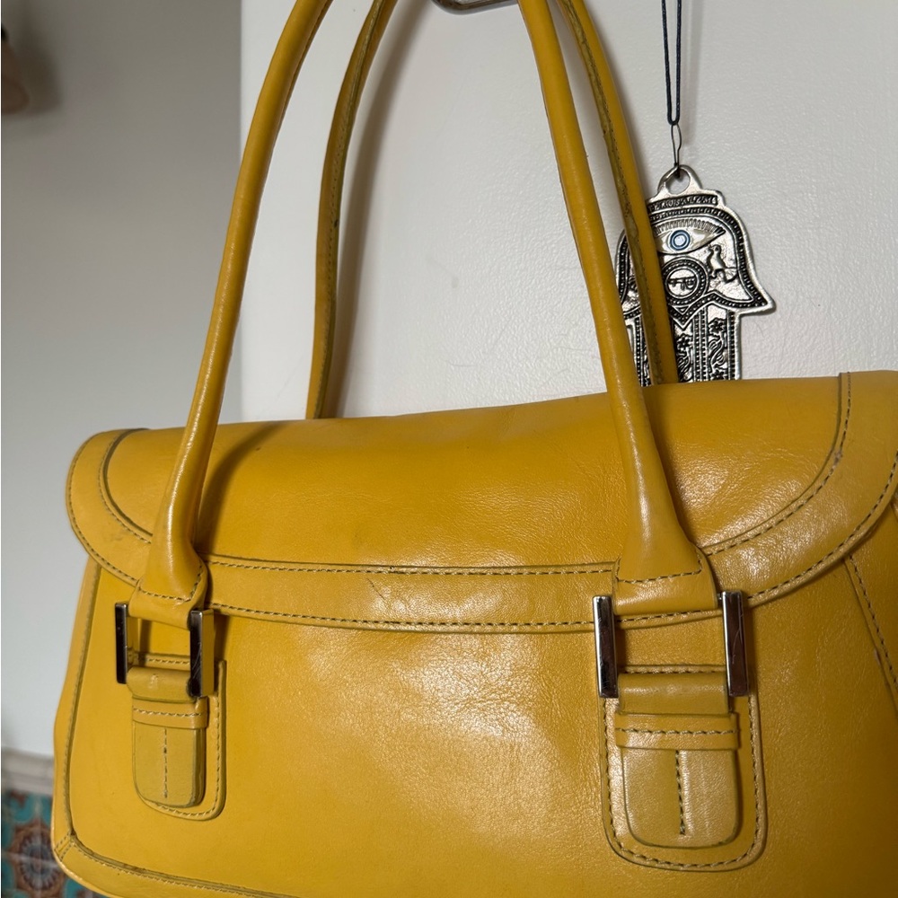 Nordstrom Mustard Yellow Leather Shoulder Bag